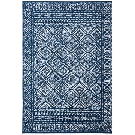 Safavieh 4 x 6 ft. Tulum Rectangle Power Loomed Area RugNavy & Ivory TUL264N-4